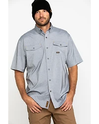 Ariat Men's Grey Rebar Made Tough Durastretch Vent Short Sleeve Work Shirt - Tall