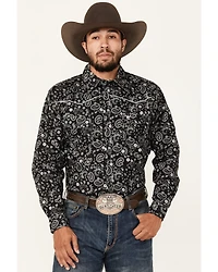 Cowboy Hardware Men's Mosaic Paisley Print Long Sleeve Snap Western Shirt