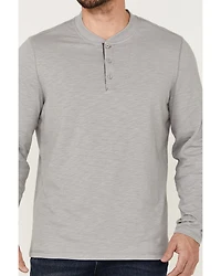 Brothers and Sons Men's Solid Heather Slub Long Sleeve Henley Shirt