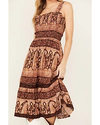 Shyanne Women's Challis Printed Midi Dress