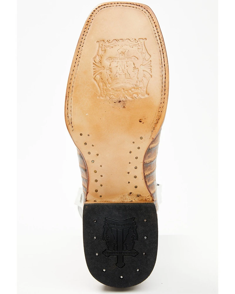 Tanner Mark Men's Caiman Print Western Boots - Broad Square Toe