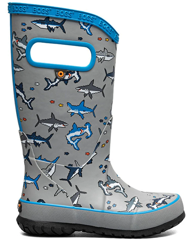 Bogs Boys' Pixel Shark Rainboots