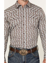 Gibson Trading Co Men's Broken Stick Floral Print Long Sleeve Snap Stretch Western Shirt