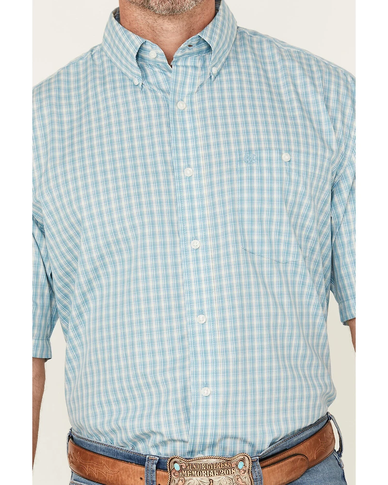 Wrangler Men's Classic Plaid Print Short Sleeve Button-Down Western Shirt