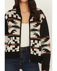 Wrangler Retro Women's Southwestern Print Zippered Cardigan