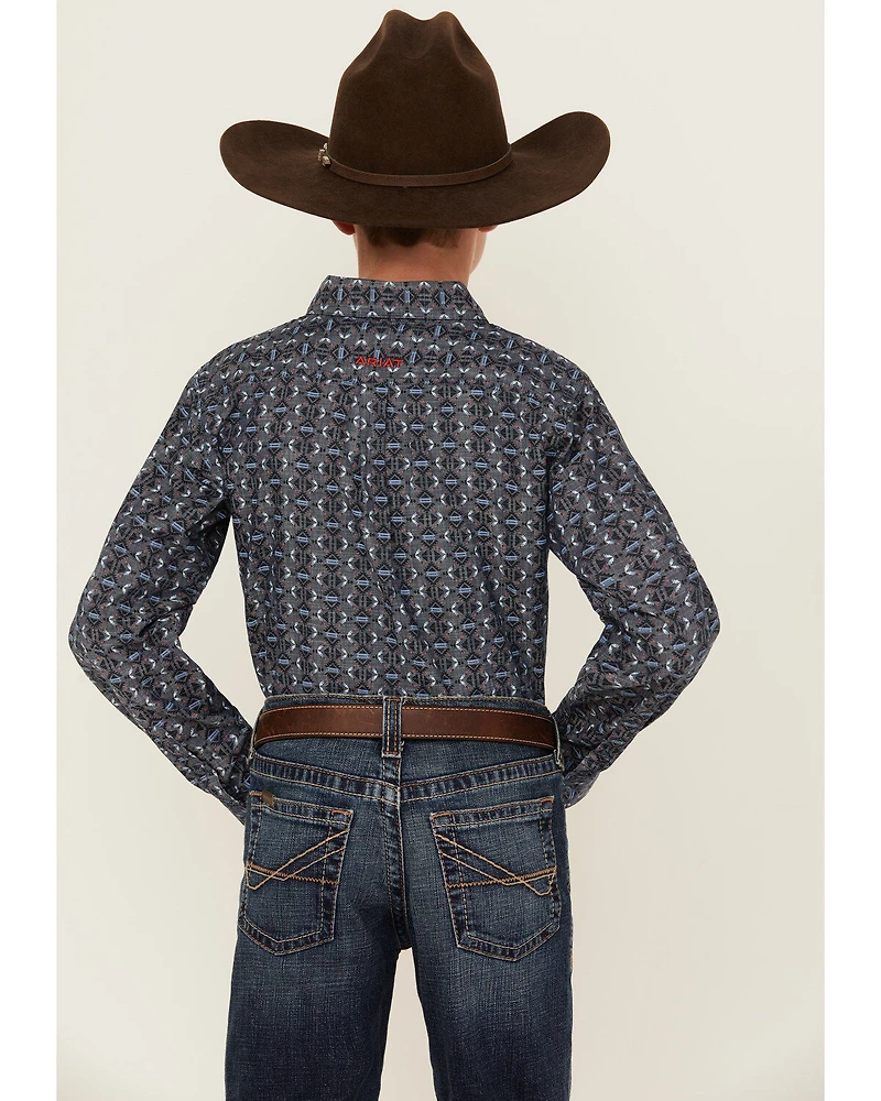 Ariat Boys' Classic Southwestern Print Long Button-Down Western Shirt
