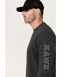 Hawx Men's Logo Long Sleeve Graphic Work T-Shirt