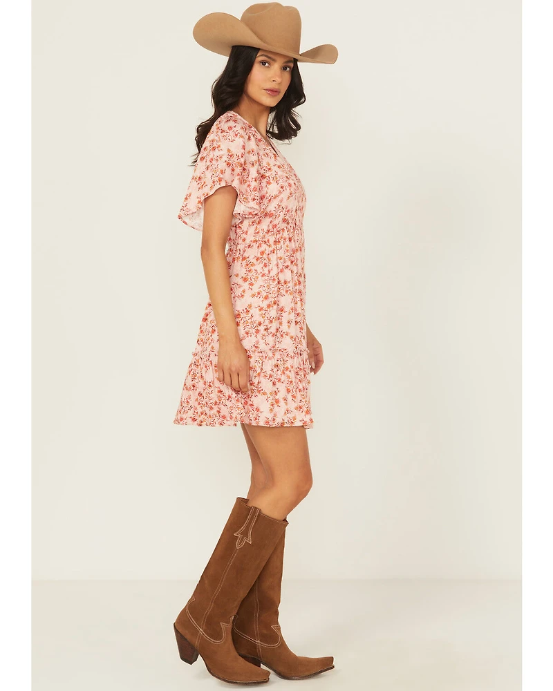 Shyanne Women's Floral Print Short Sleeve Mini Dress