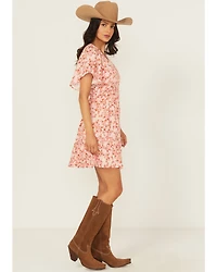Shyanne Women's Floral Print Short Sleeve Mini Dress