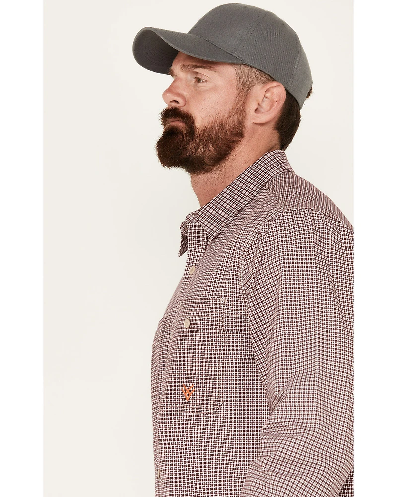 Hawx Men's FR Lightweight Printed Long Sleeve Button-Down Stretch Work Shirt
