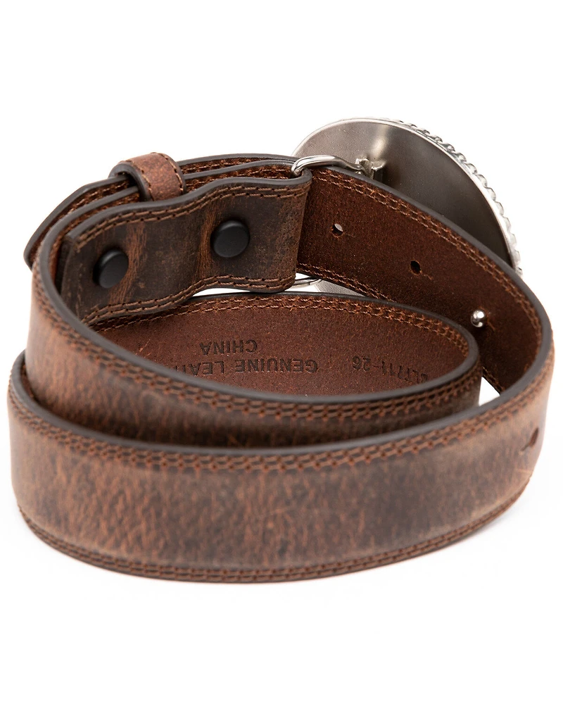 Cody James Boys' Longhorn Plaque Buckle Belt