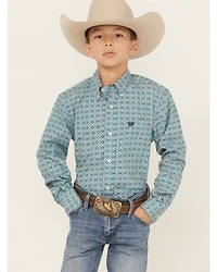 Cinch Boys' Printed Long Sleeve Button-Down Western Shirt