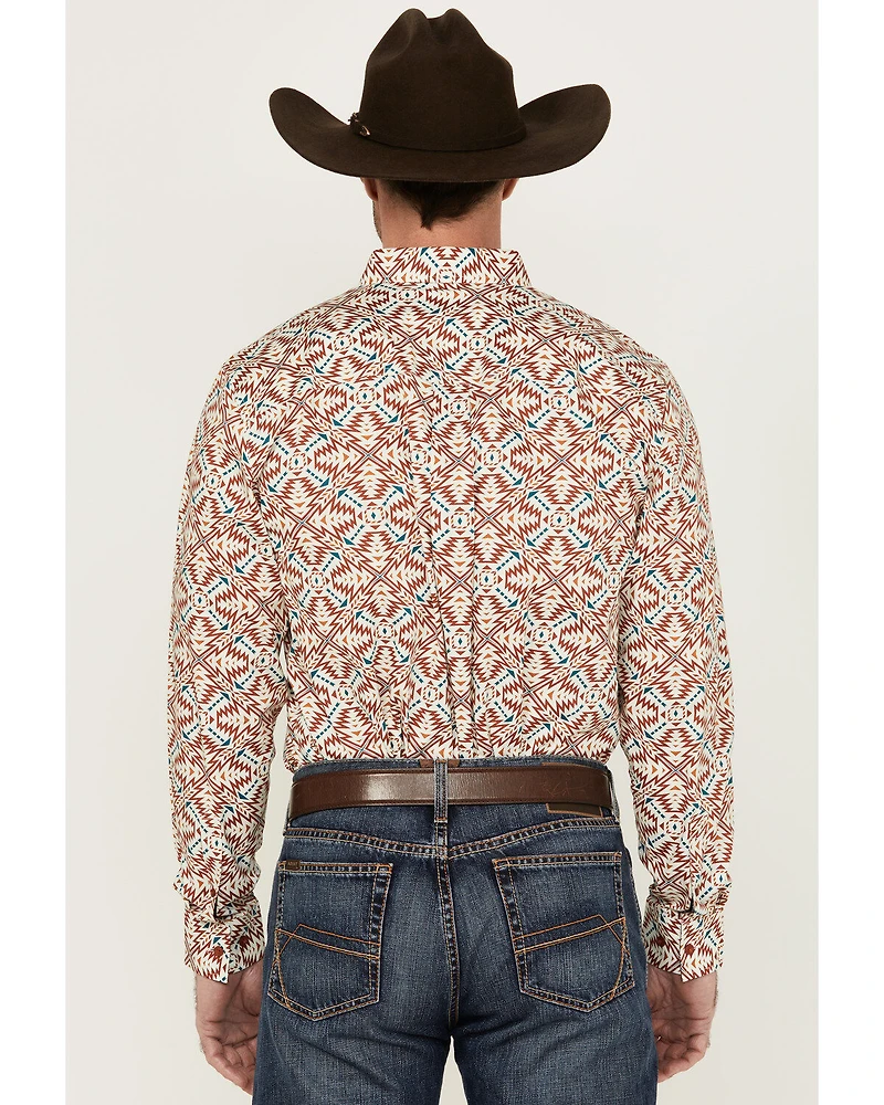 RANK 45® Men's Lagos Southwestern Print Long Sleeve Button-Down Performance Stretch Western Shirt