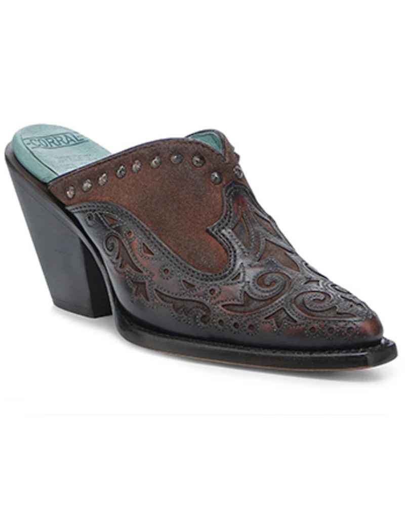 Corral Women's Inlay Studded Mules - Snip Toe