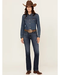 Wrangler Women's Lacey Dark Wash Bespoke High Rise Bootcut Stretch Denim Jeans