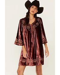 Shyanne Women's Velvet Beaded Mini Dress
