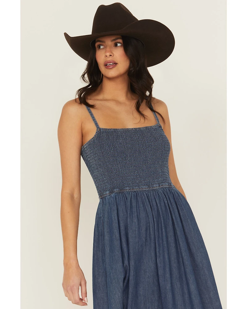 Wrangler Retro Women's Denim Smocked Maxi Dress