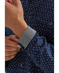 Wrangler Retro Men's Premium Geo Print Long Sleeve Button-Down Western Shirt