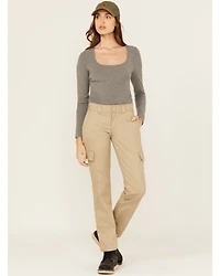 Dickies Women's Mid Rise Straight Stretch Twill Cargo Work Pants