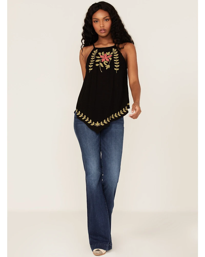 Band of the Free Women's Instant Karma Embroidered Floral Tank Top