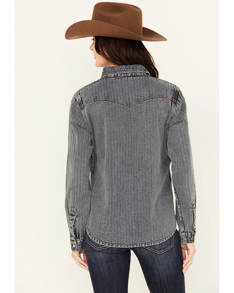 STS Ranchwear By Carroll Women's Duke Long Sleeve Snap Denim Western Shirt