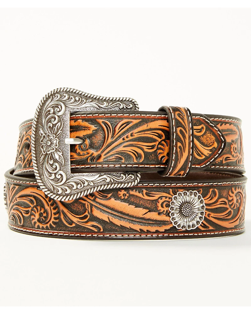 Shyanne Women's Floral Studded Tooled Belt