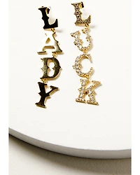 Understated Leather Women's Lady Luck Rhinestone Earrings