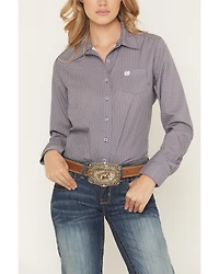 Cinch Women's Geo Print Long Sleeve Button-Down Stretch Western Shirt