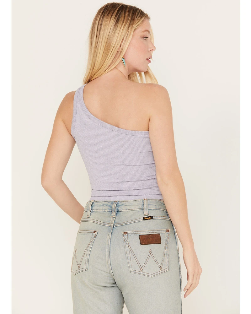 Fornia Women's Top One Shoulder Ribbed Cami