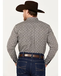 RANK 45® Men's Chute Gate Geo Print Long Sleeve Button-Down Western Shirt
