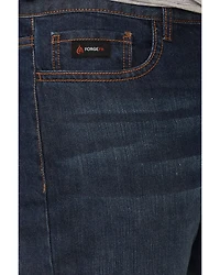 Forge Workwear Men's FR Cross Hatch Medium Wash Inherent Relaxed Bootcut Rigid Denim Jeans