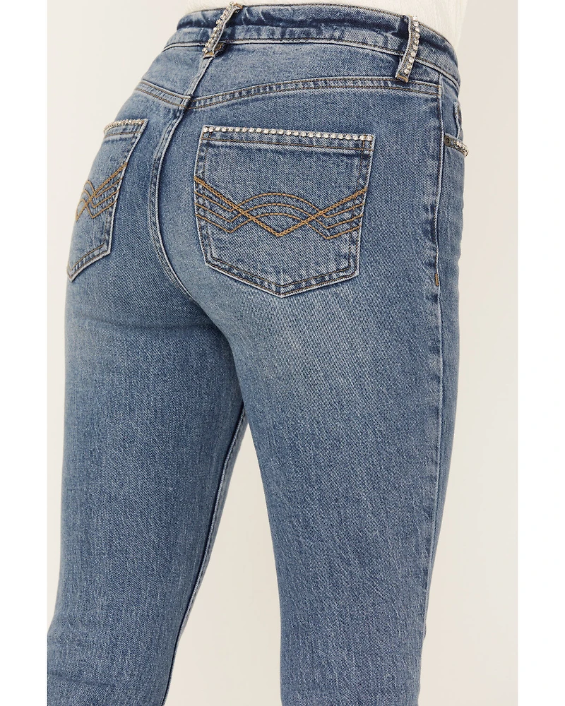 Idyllwind Women's Foxwood High Risin' Rhinestone Flare Jeans