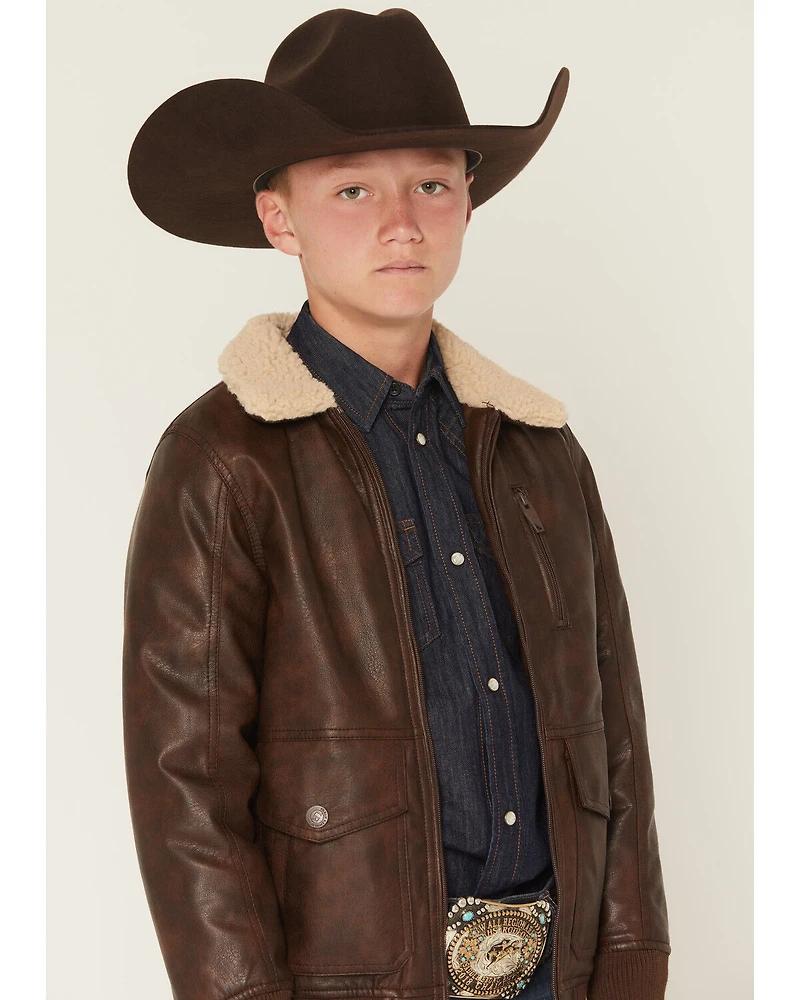 Urban Republic Boys' Faux Leather Aviator Jacket