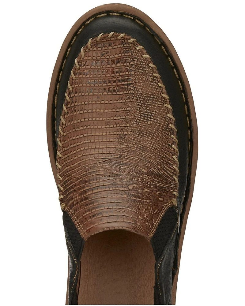 Tony Lama Women's Magdalena Print Slip-On Western Shoe - Moc Toe