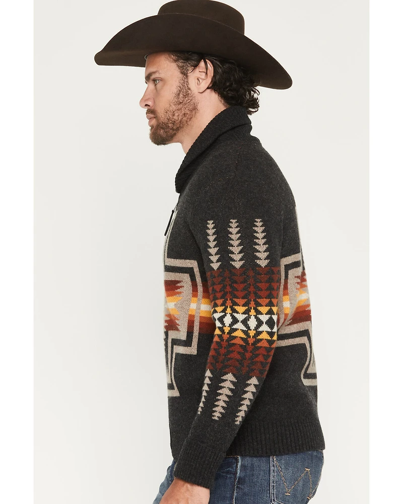 Pendleton Men's Harding Oxford Printed Zip Cardigan
