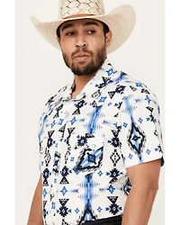 Rock & Roll Denim Men's Southwestern Print Short Sleeve Snap Stretch Western Shirt