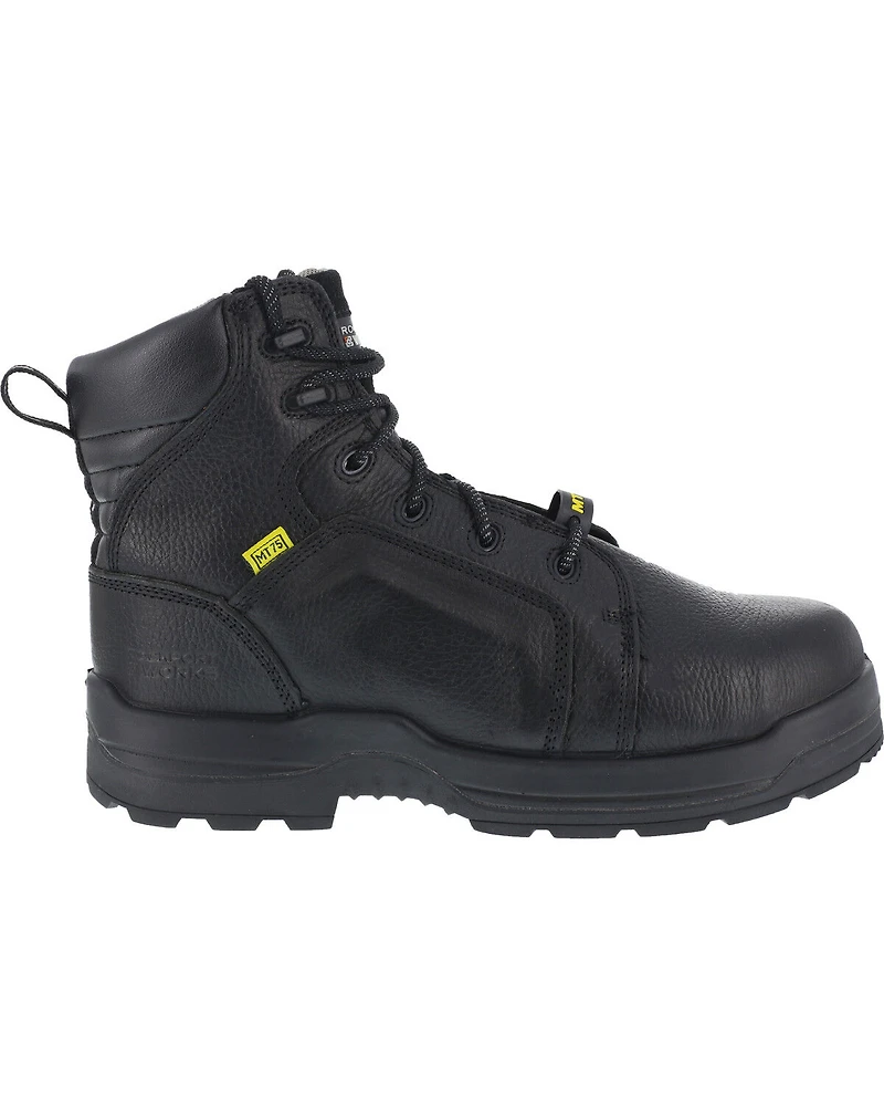 Rockport More Energy Black 6" Lace-Up Work Boots - Composite Toe