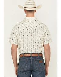 Gibson Trading Co Men's Flower Field Floral Stripe Short Sleeve Snap Stretch Western Shirt