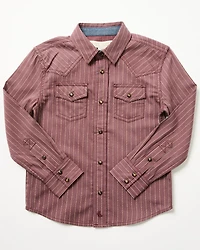 Cody James Toddler Boys' Everest Peak Striped Print Long Sleeve Snap Western Shirt