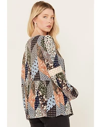 Cleo + Wolf Women's Dobbie Patchwork Top