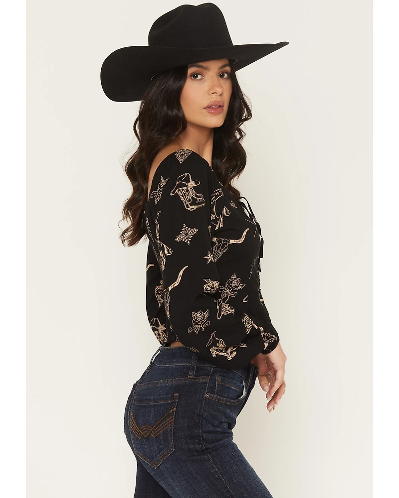 Idyllwind Women's Keystone Conversational Print Long Sleeve Top
