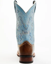 Laredo Women's Darla Embroidered Burnished Leather Western Performance Boots - Broad Square Toe