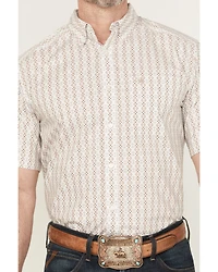 Ariat Men's Carlo Tonal Geo Print Short Sleeve Button-Down Western Shirt