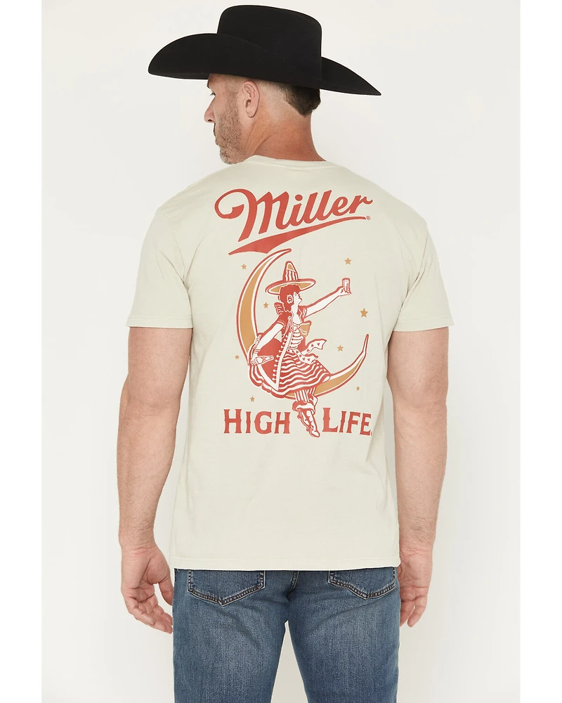 Miller Men's High Life Moon Short Sleeve Graphic T-Shirt