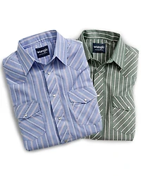 Wrangler Assorted Striped or Plaid Long Sleeve Classic Western Shirt - Big & Tall