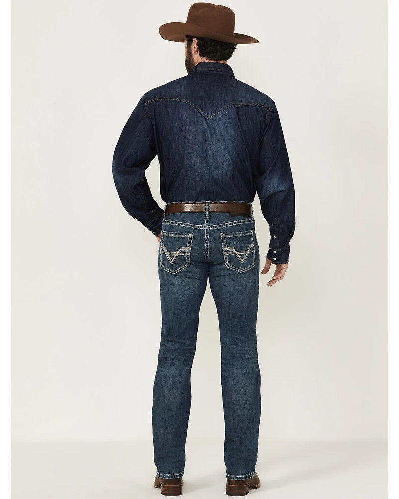 Rock & Roll Denim Men's Revolver Medium Wash Slim Straight Stretch Jeans