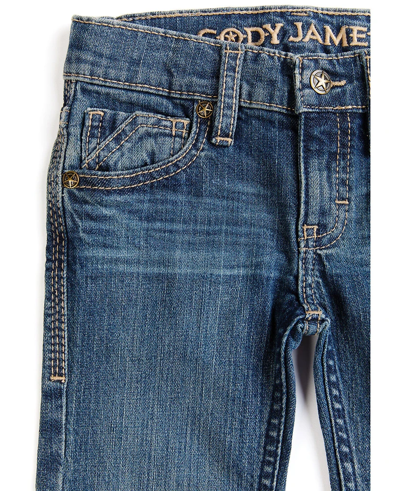 Cody James Toddler Boys' Saguaro Dark Wash Mid Rise Stretch Slim Bootcut Jeans