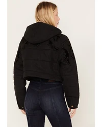 Free People Women's Fleur De Lis Denim Puffer Jacket