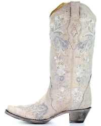 Corral Women's Floral Embroidered Western Boots - Snip Toe