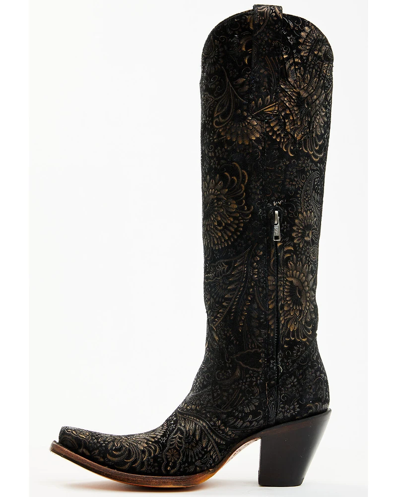 Corral Women's Floral Tall Western Boots - Snip Toe